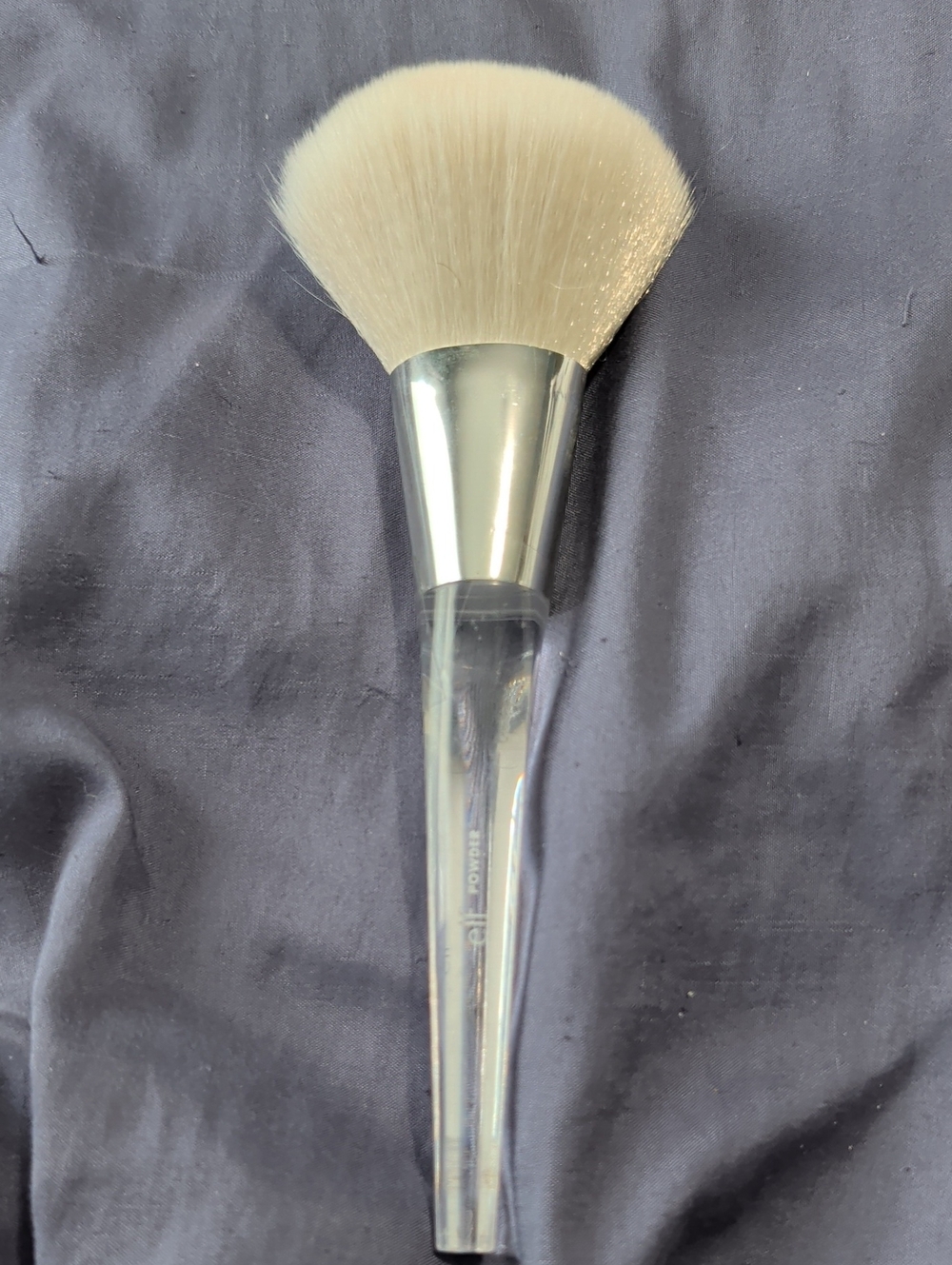 ELF White Fan Brush with Clear Handle - Makeup Highlighting Brush